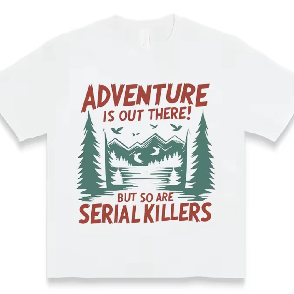 Serial Killer White crew neck tee 100% cotton NWT Size Small